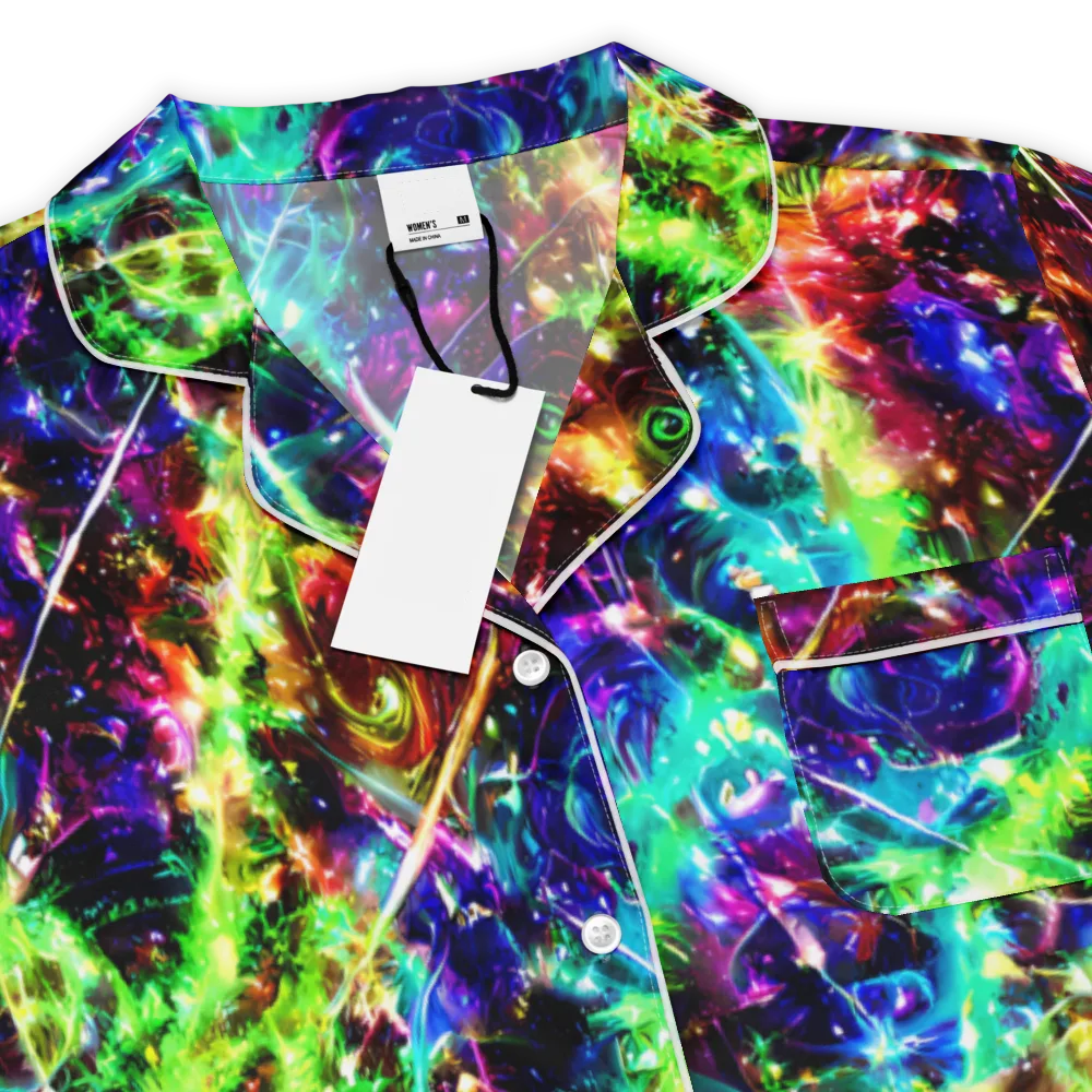 Electric Kaleidoscope on Women's Short Sleeve Pajama Top — Product details
