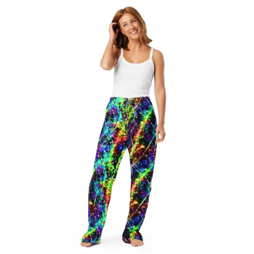 Electric Kaleidoscope on a Women's Pajama Pants