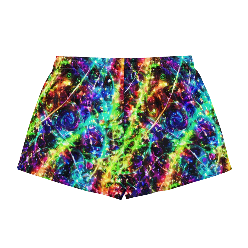 Electric Kaleidoscope on Women's Pajama Shorts — Back