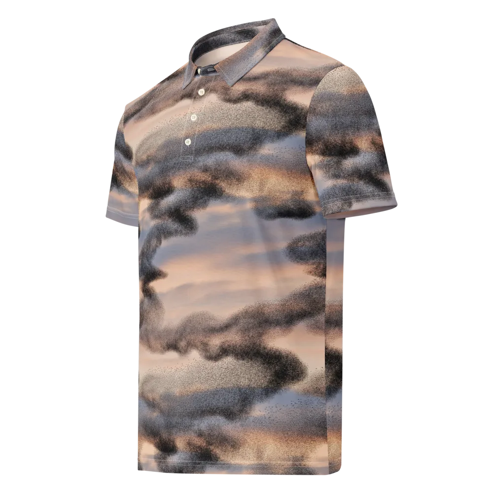 Cloudscape Nocturne on Men's Slim Fit Polo Shirt — Left Front