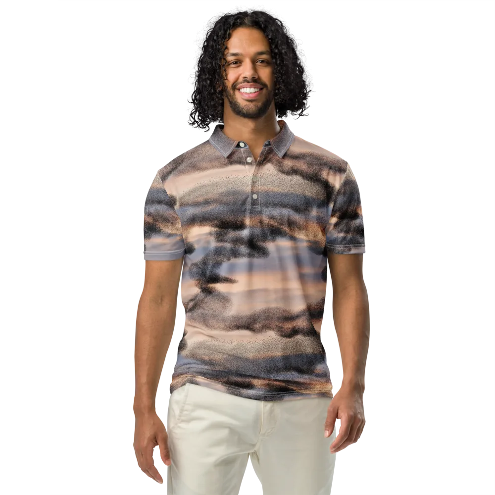 Cloudscape Nocturne on Men's Slim Fit Polo Shirt — Front