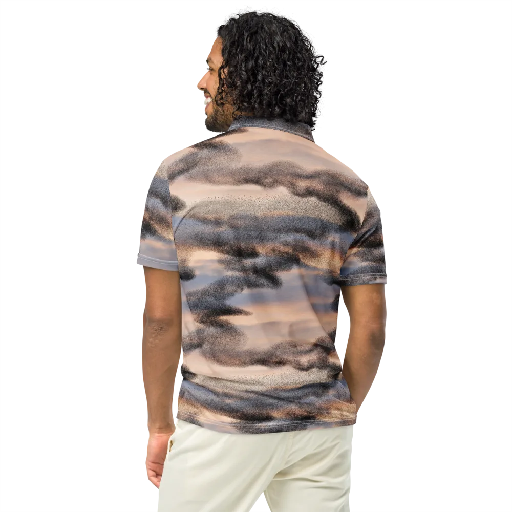Cloudscape Nocturne on Men's Slim Fit Polo Shirt — Back