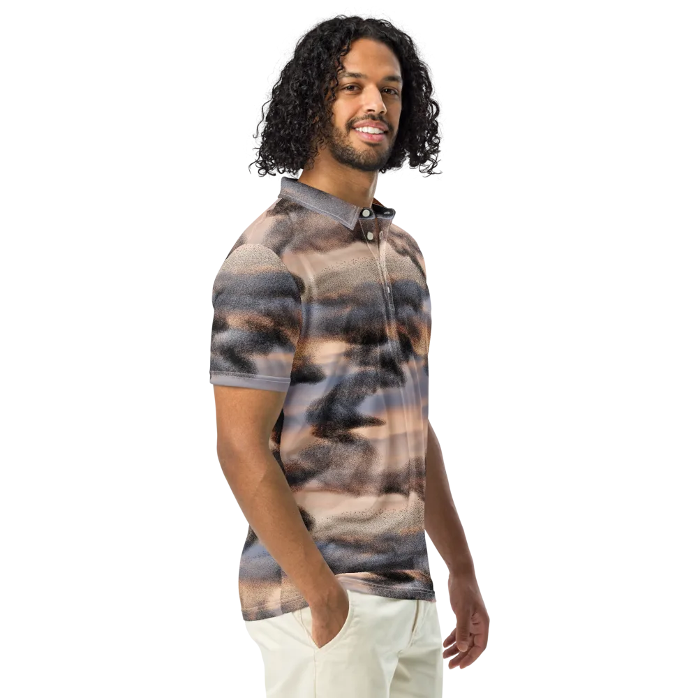 Cloudscape Nocturne on Men's Slim Fit Polo Shirt — Right Front