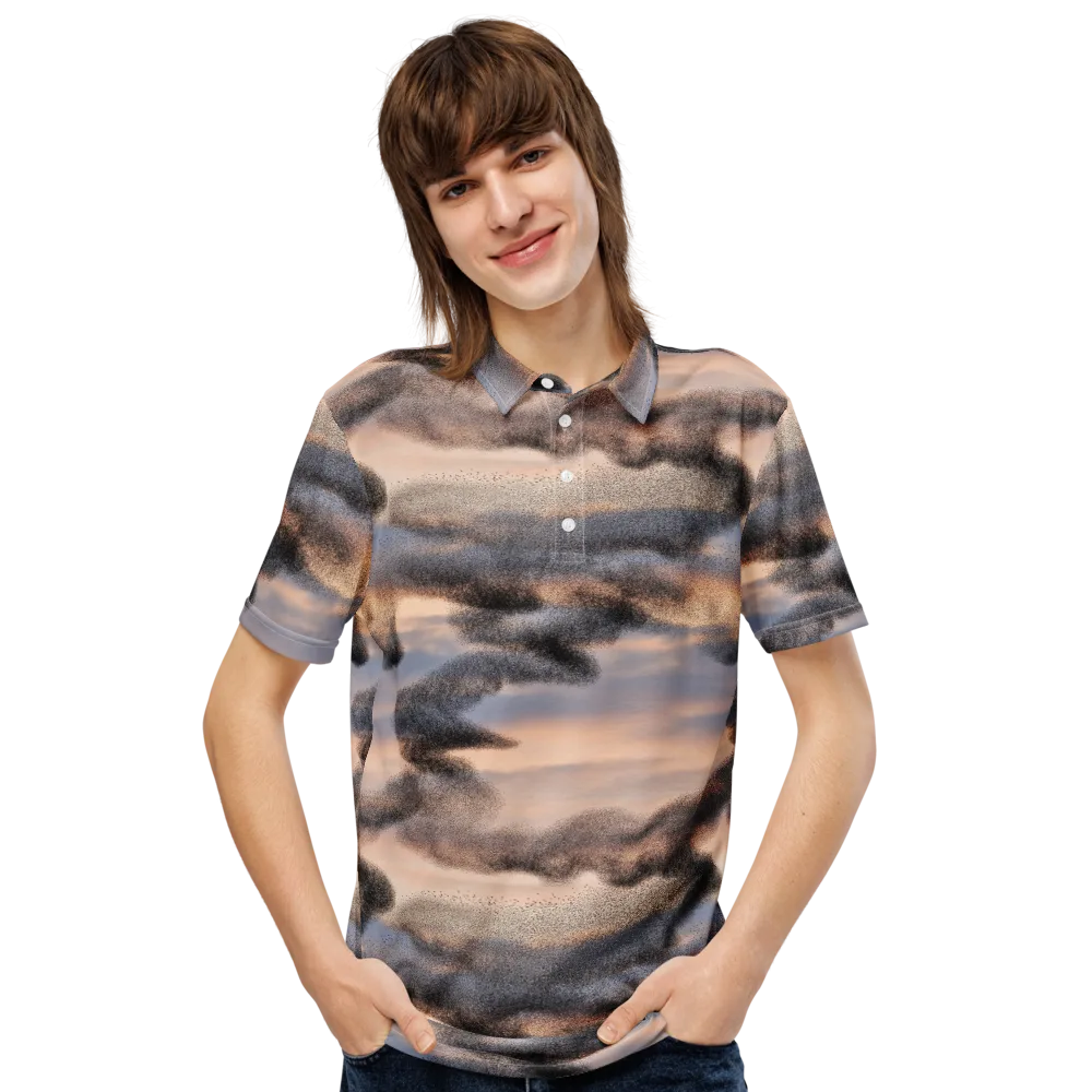 Cloudscape Nocturne on Men's Slim Fit Polo Shirt — Front