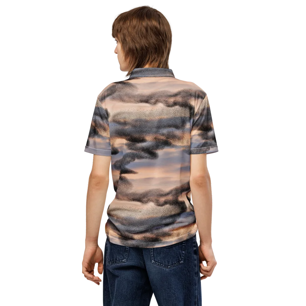Cloudscape Nocturne on Men's Slim Fit Polo Shirt — Back