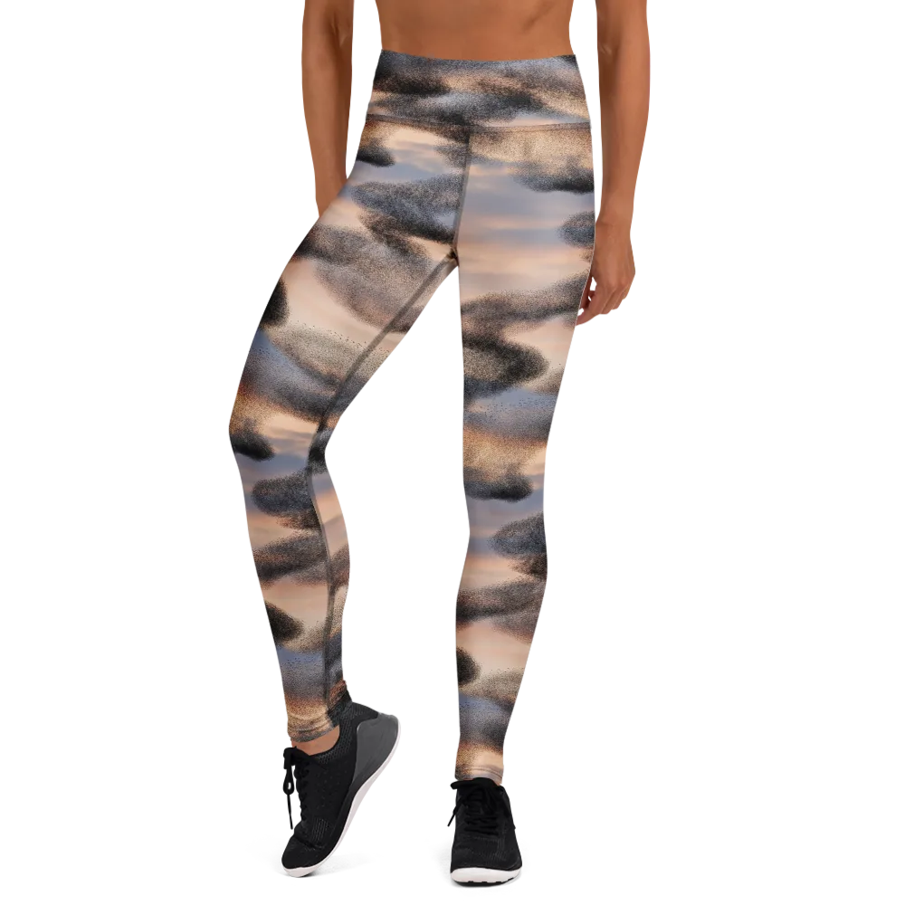 Cloudscape Nocturne on Yoga Leggings — Front