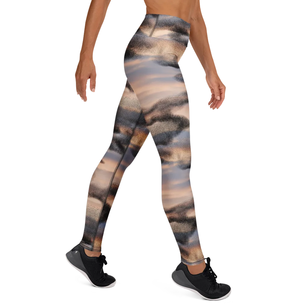 Cloudscape Nocturne on Yoga Leggings — Right