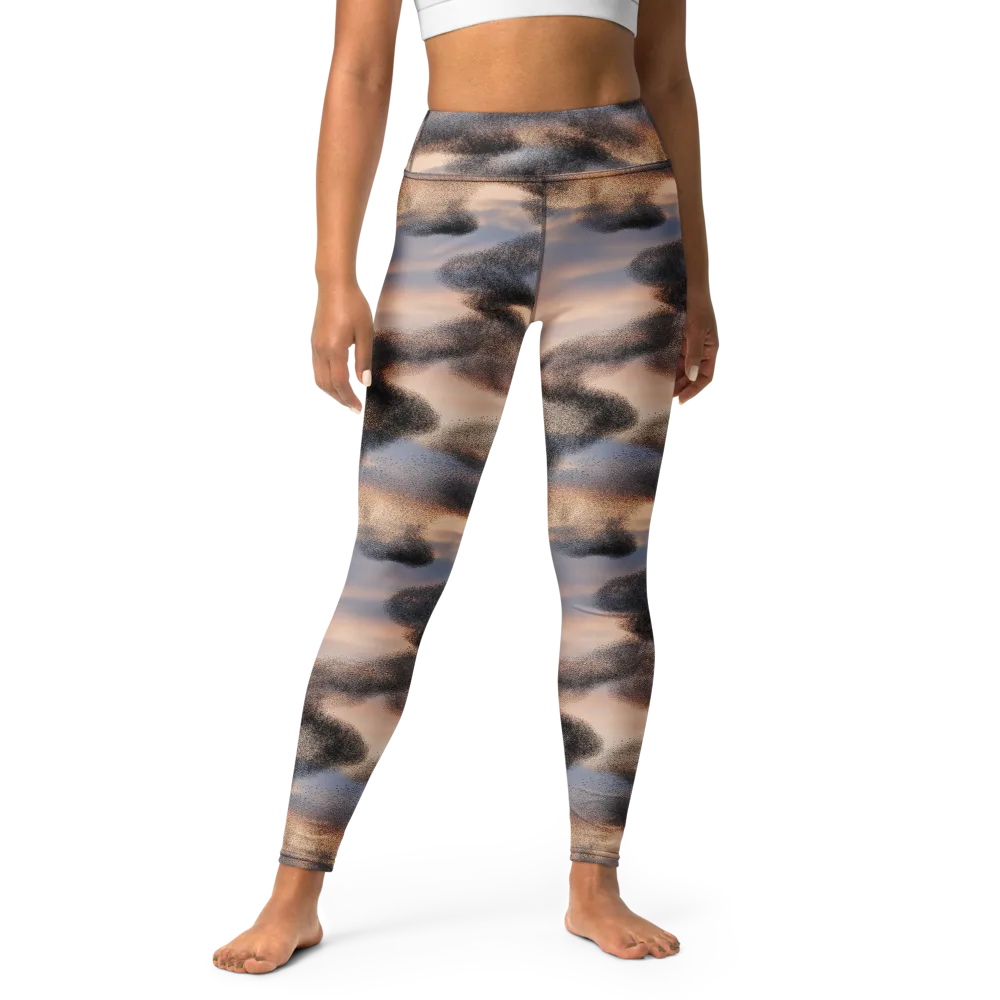 Cloudscape Nocturne on Yoga Leggings — Front