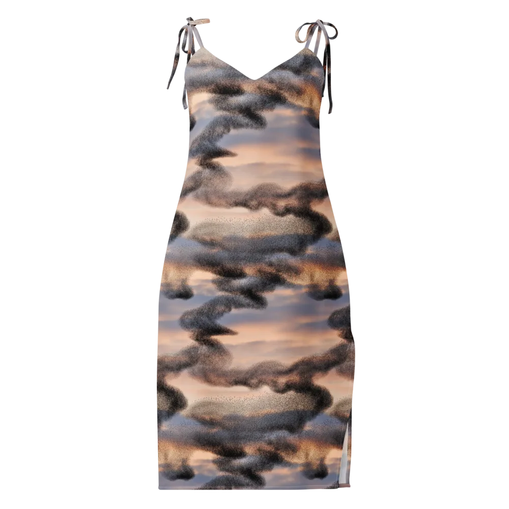Cloudscape Nocturne on Slip Dress — Front