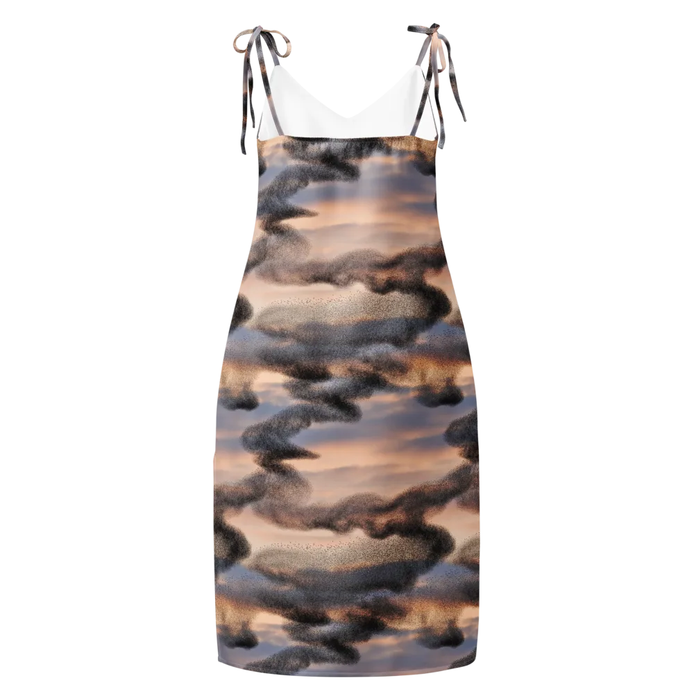 Cloudscape Nocturne on Slip Dress — Back