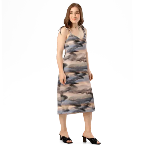 Cloudscape Nocturne on a Slip Dress