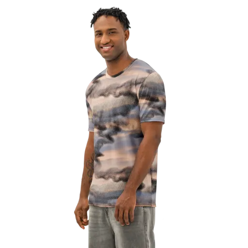 Cloudscape Nocturne on a Men's Cotton Crew Neck T-Shirt