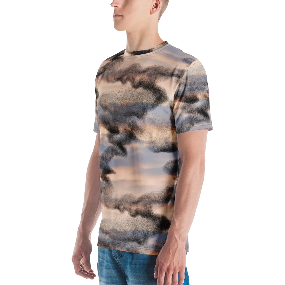 Cloudscape Nocturne on Men's Crew Neck T-Shirt — Left
