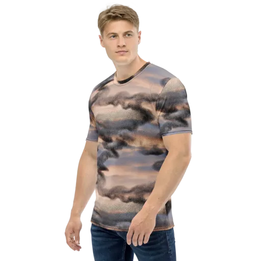 Cloudscape Nocturne on a Men's Crew Neck T-Shirt