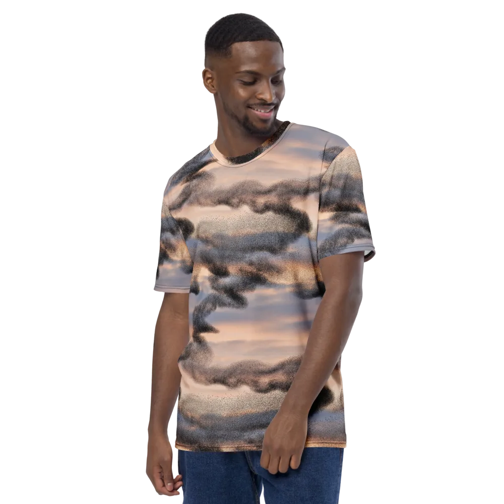 Cloudscape Nocturne on Men's Crew Neck T-Shirt — Left