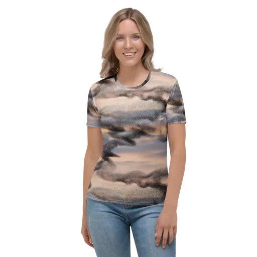 Cloudscape Nocturne on a Women's Crew Neck T-Shirt