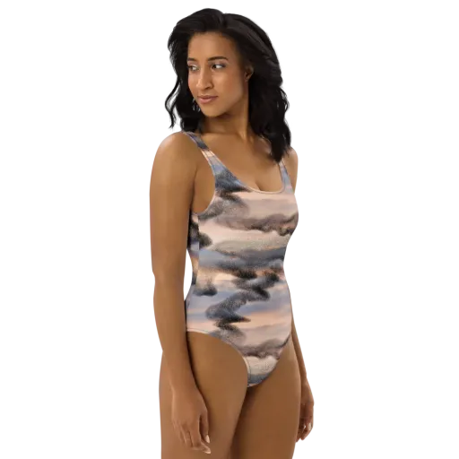 Cloudscape Nocturne on a One-Piece Swimsuit