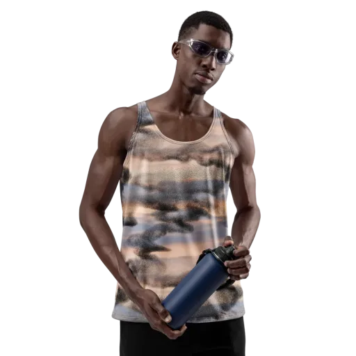 Cloudscape Nocturne on a Men's Tank Top