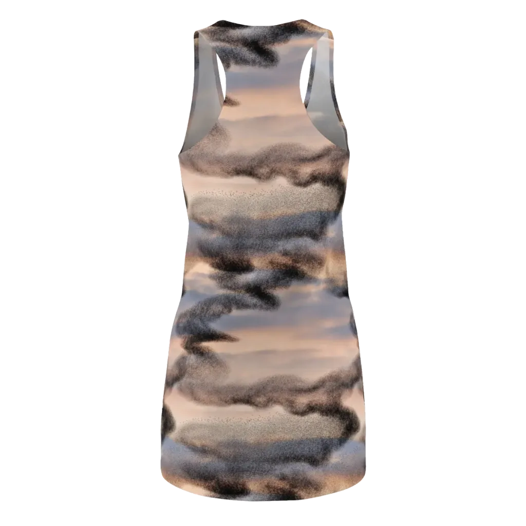 Cloudscape Nocturne on Racerback Dress — Back