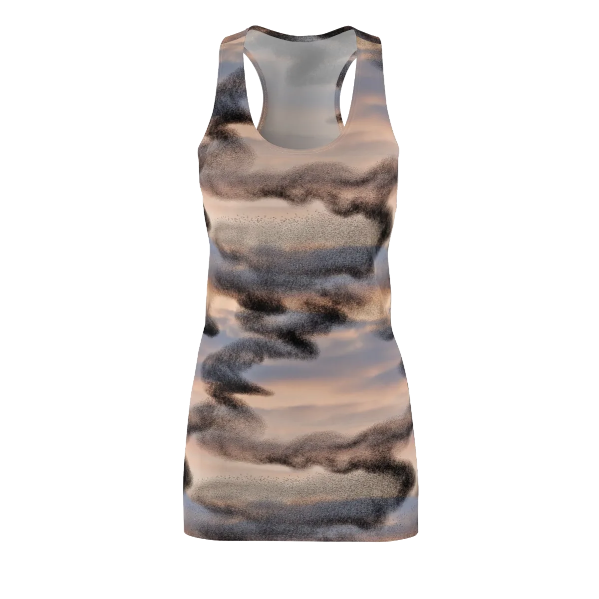 Cloudscape Nocturne on Racerback Dress — Front