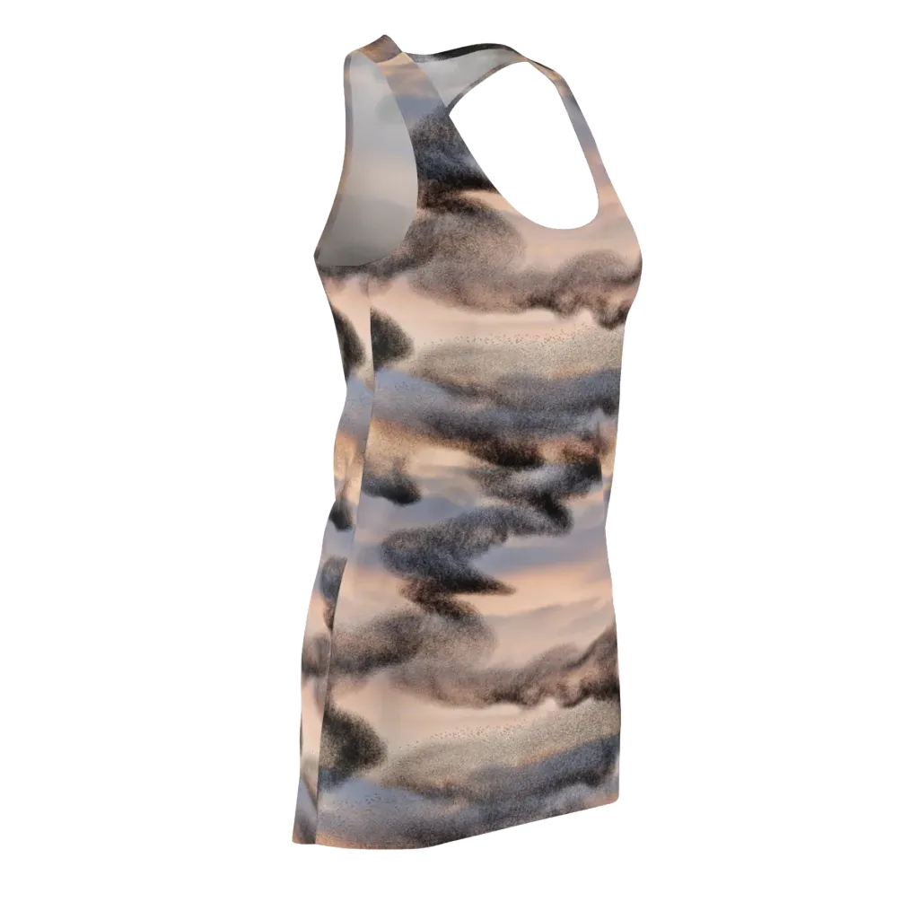 Cloudscape Nocturne on Racerback Dress — Front Side