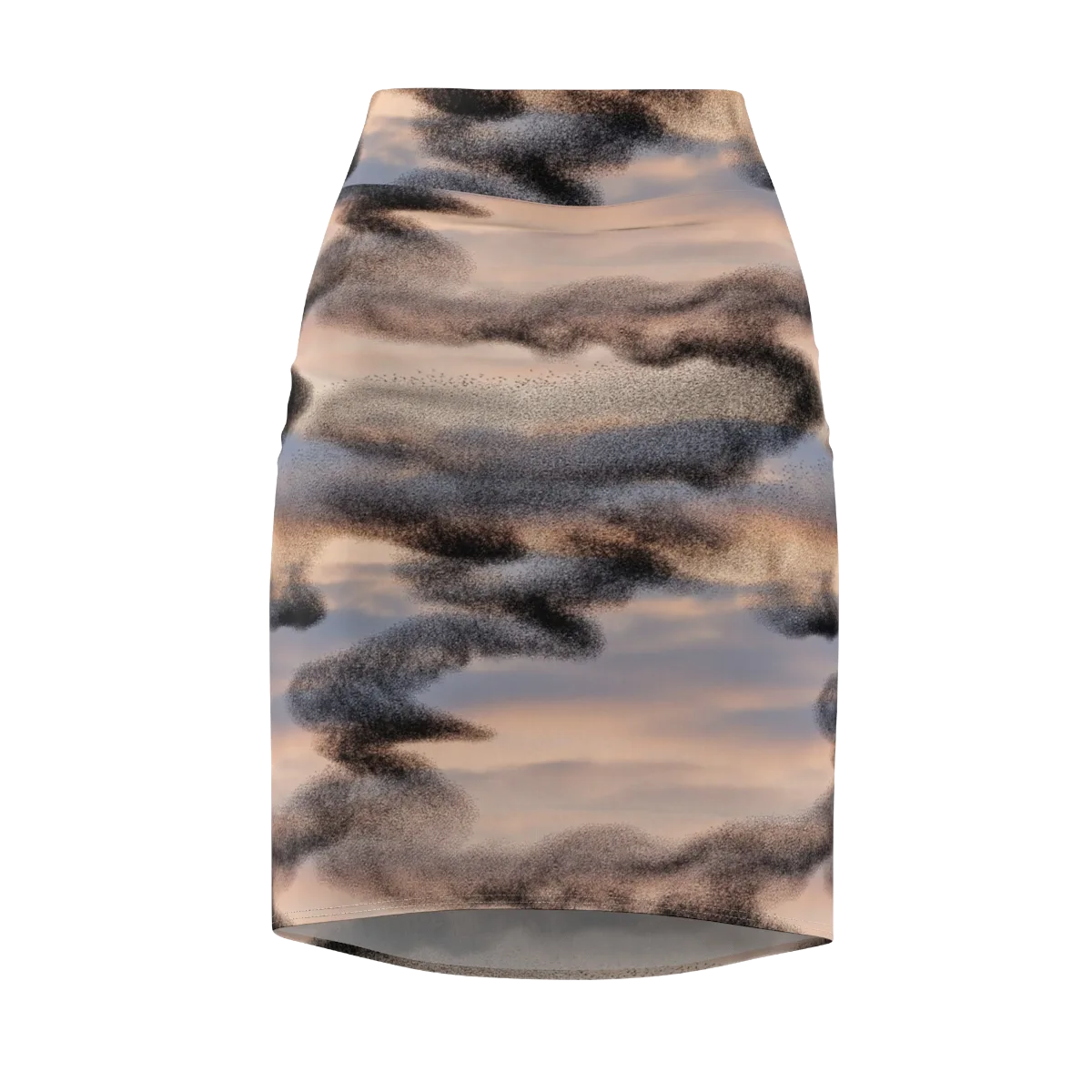 Cloudscape Nocturne on Pencil Skirt — Front