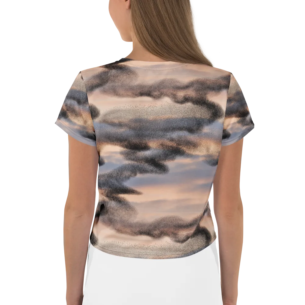 Cloudscape Nocturne on Crop Tee — Back