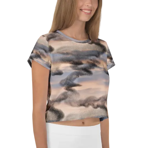 Cloudscape Nocturne on a Crop Tee