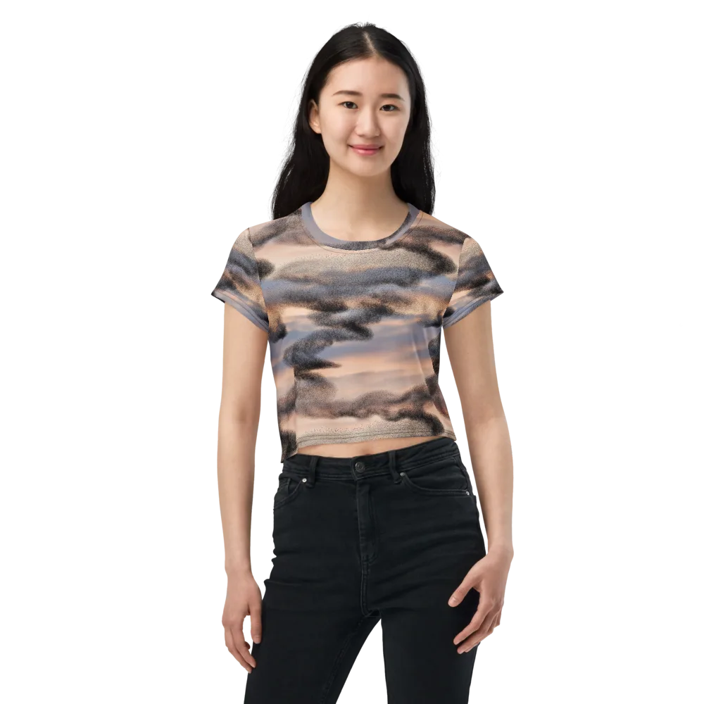 Cloudscape Nocturne on Crop Tee — Front