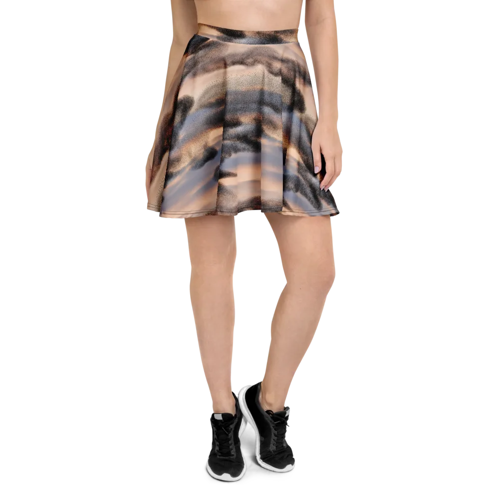 Cloudscape Nocturne on Skater Skirt — Front