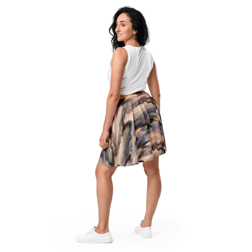 Cloudscape Nocturne on Skater Skirt — Back