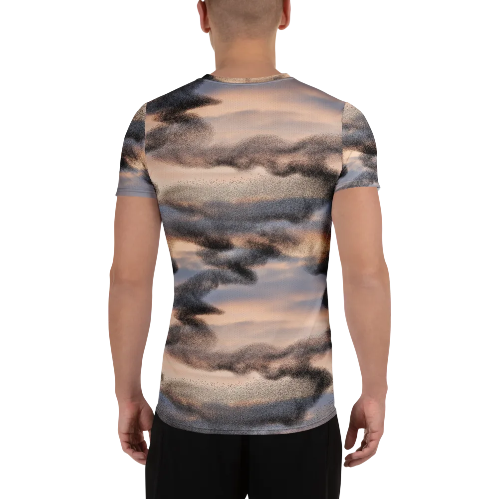 Cloudscape Nocturne on Men's Athletic T-Shirt — Back