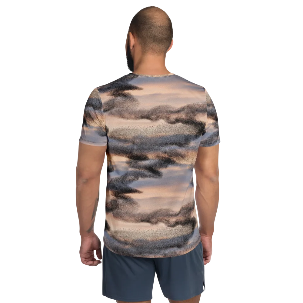 Cloudscape Nocturne on Men's Athletic T-Shirt — Back
