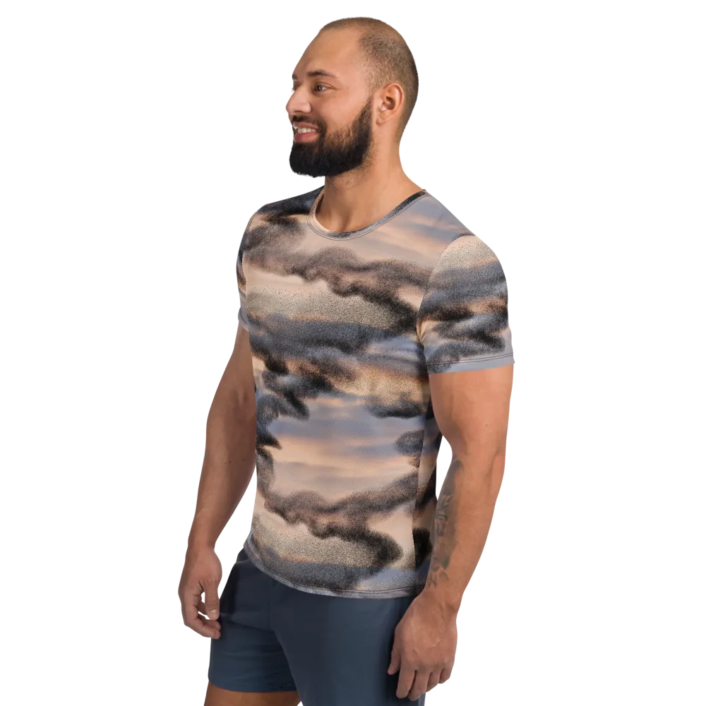Cloudscape Nocturne on Men's Athletic T-Shirt — Left