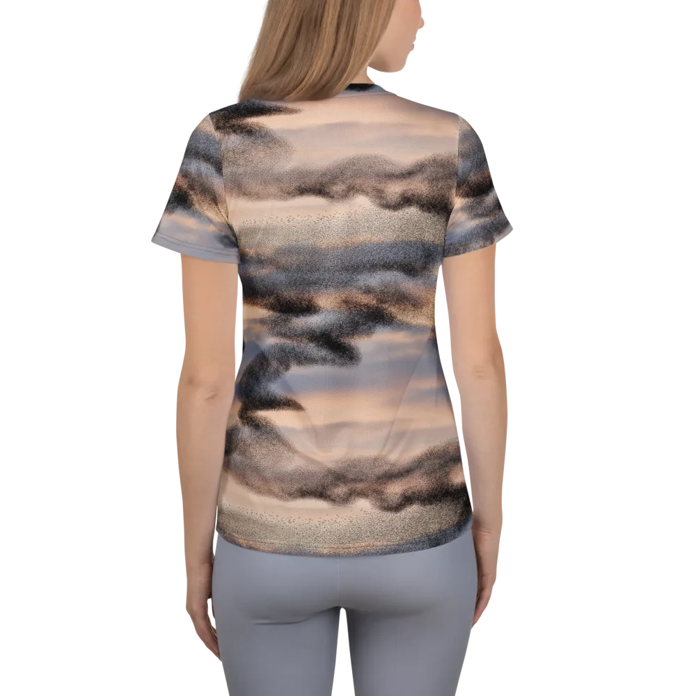 Cloudscape Nocturne on Women's Athletic T-Shirt — Back
