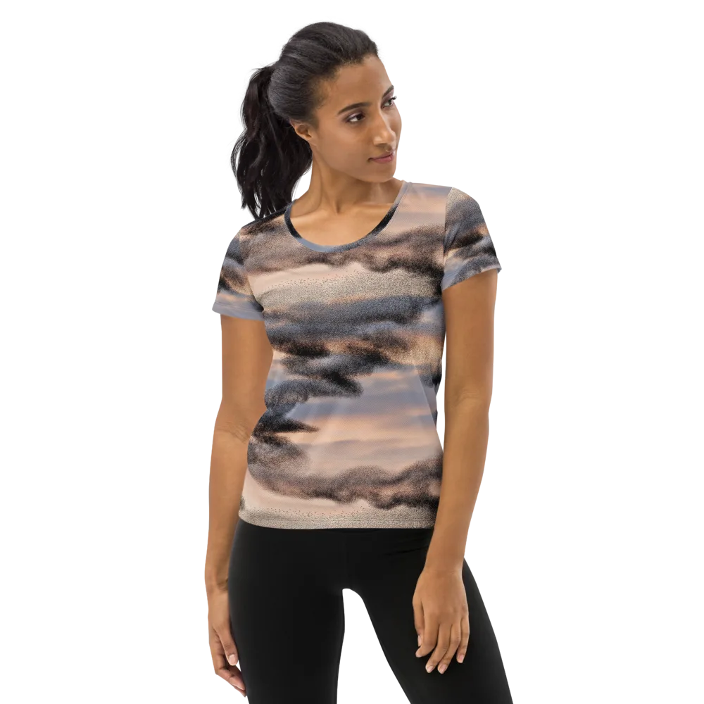 Cloudscape Nocturne on Women's Athletic T-Shirt — Front