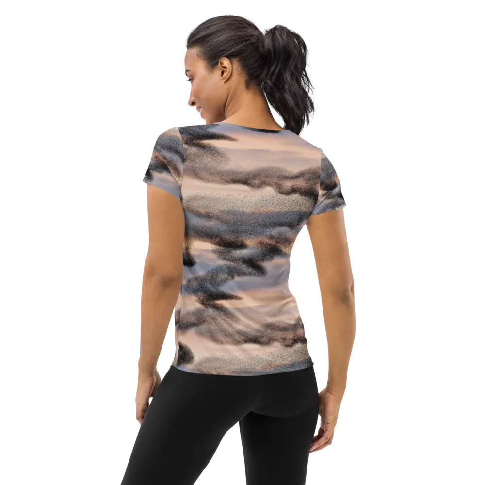 Cloudscape Nocturne on Women's Athletic T-Shirt — Back