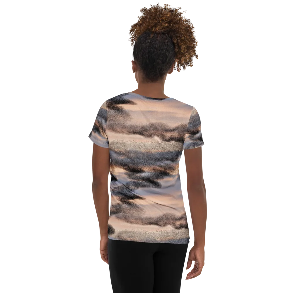 Cloudscape Nocturne on Women's Athletic T-Shirt — Back