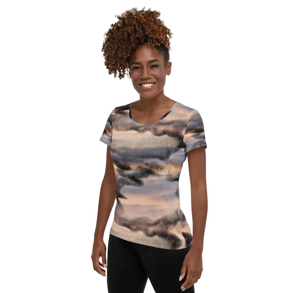 Cloudscape Nocturne on Women's Athletic T-Shirt — Left