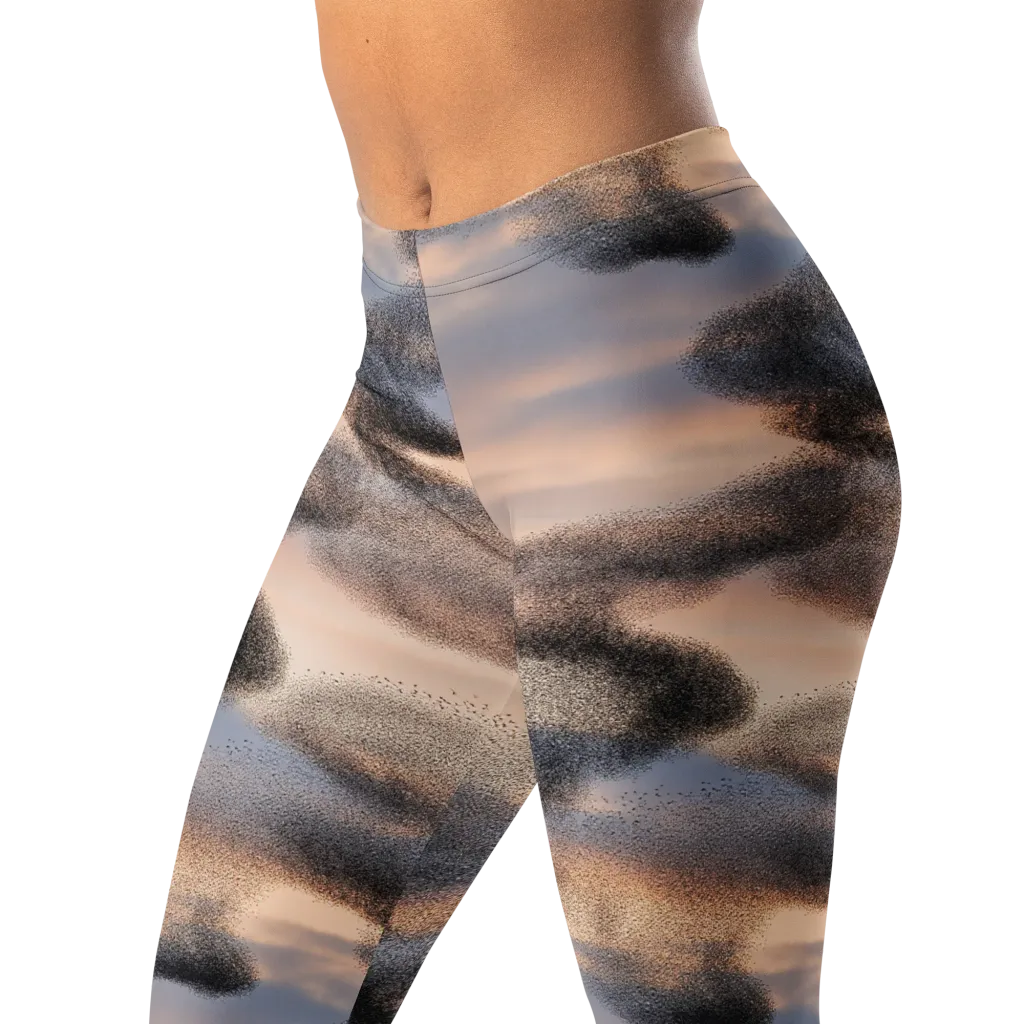 Cloudscape Nocturne on Leggings — Left Front