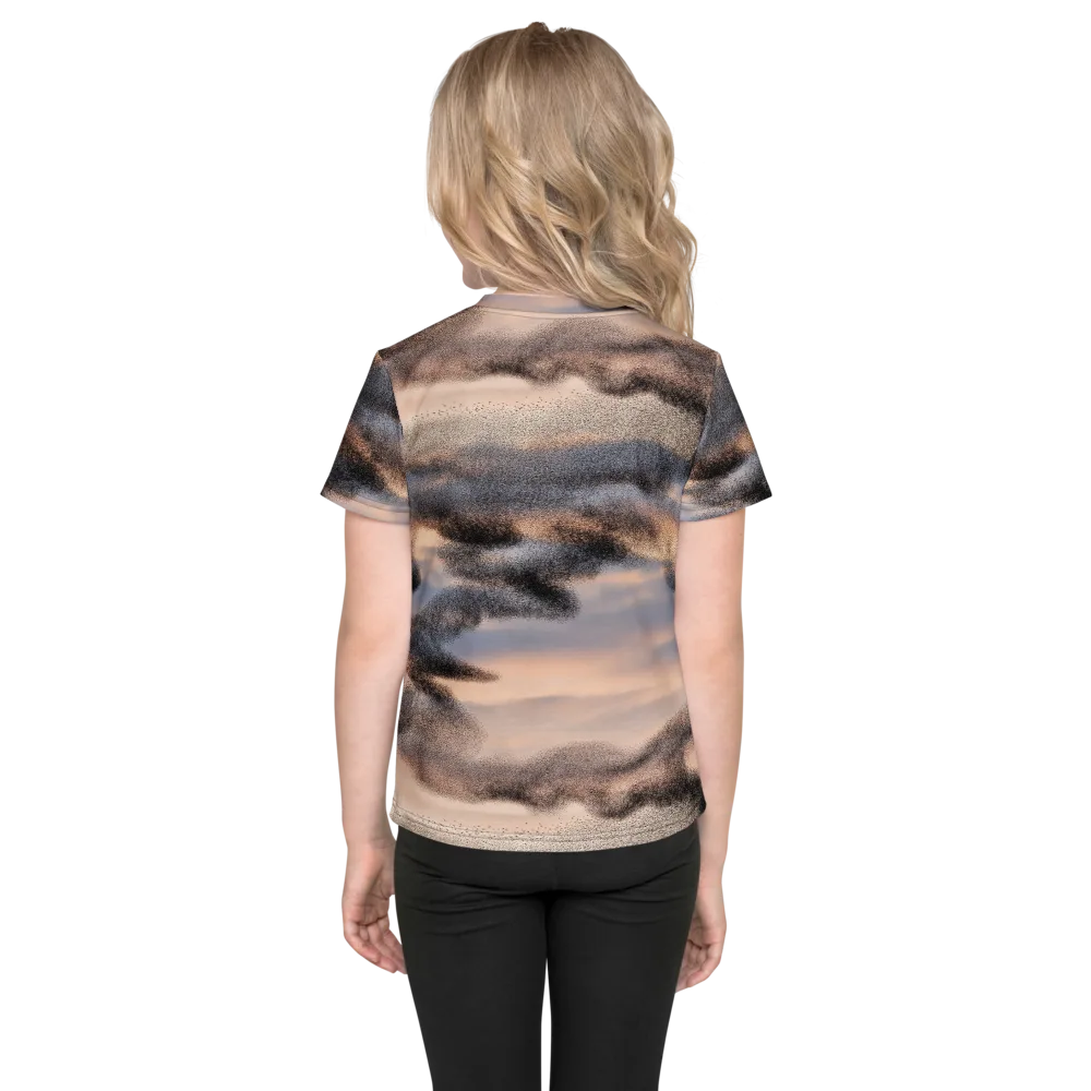 Cloudscape Nocturne on Kids Crew Neck T-Shirt — Back