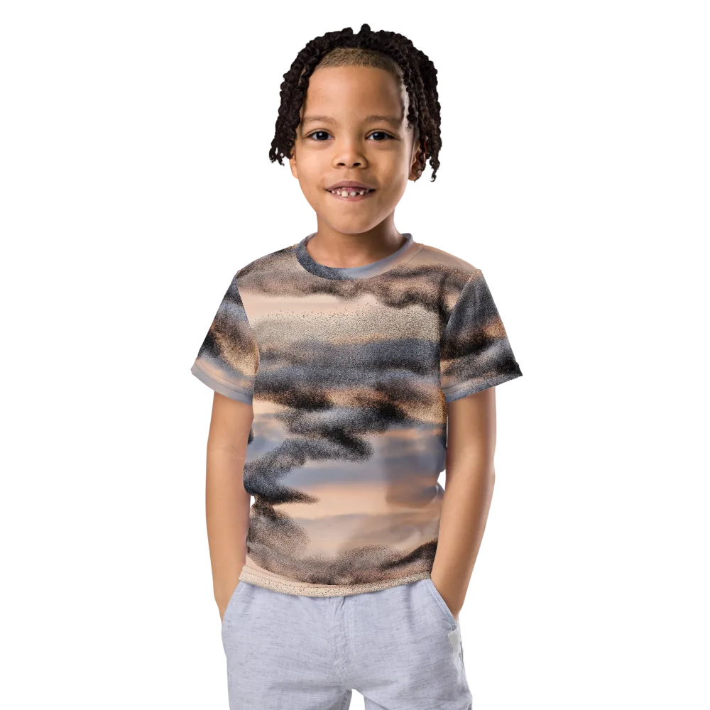 Cloudscape Nocturne on Kids Crew Neck T-Shirt — Front