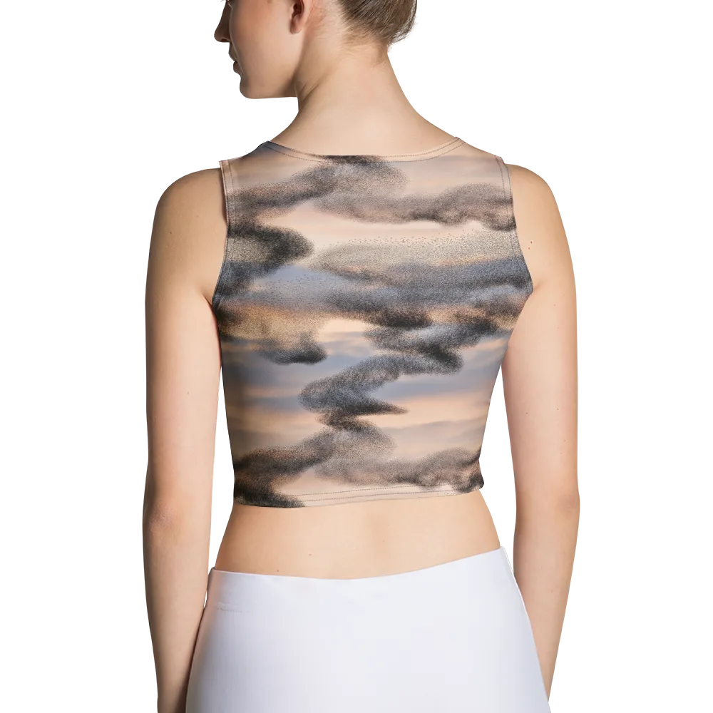 Cloudscape Nocturne on Crop Top — Back