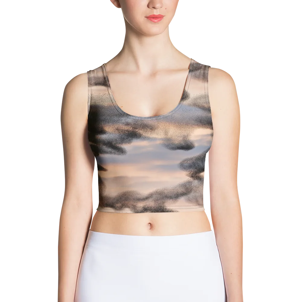 Cloudscape Nocturne on Crop Top — Front