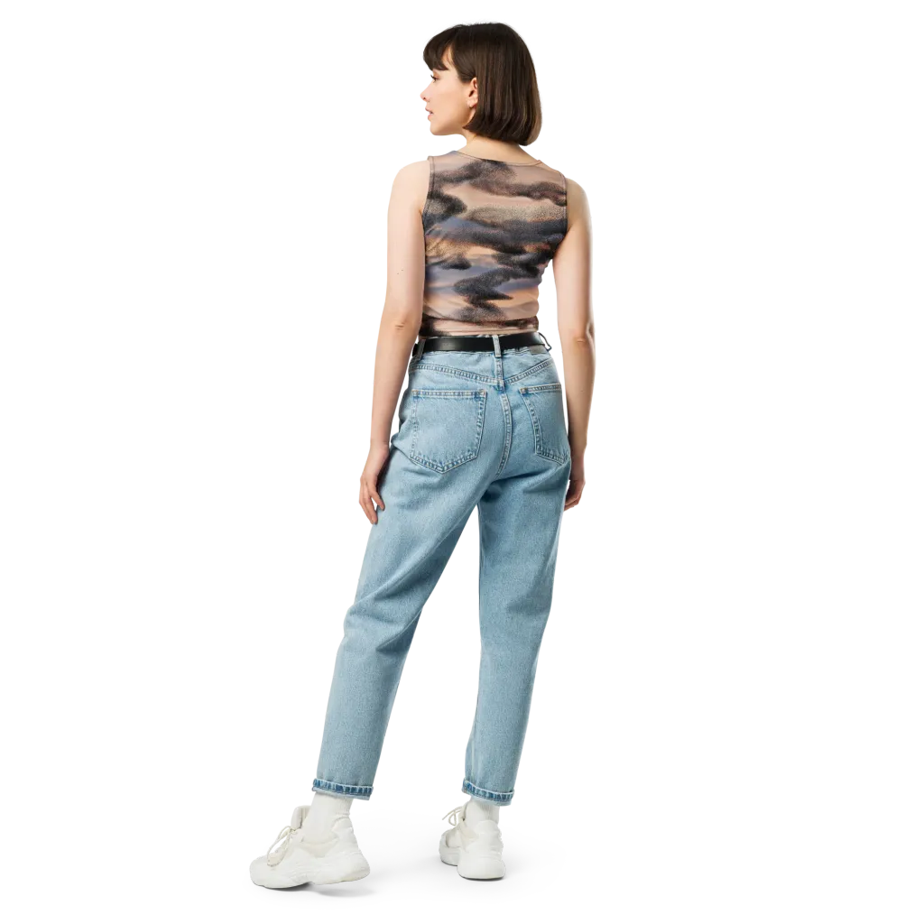 Cloudscape Nocturne on Crop Top — Back