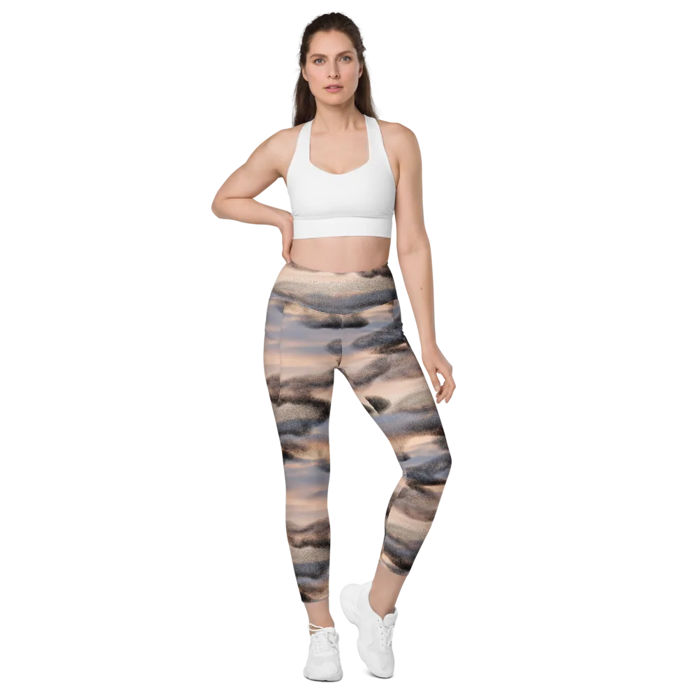 Cloudscape Nocturne on Leggings with Pockets — Front