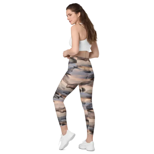 Cloudscape Nocturne on a Leggings with Pockets