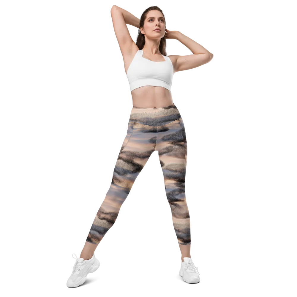 Cloudscape Nocturne on Leggings with Pockets — Front