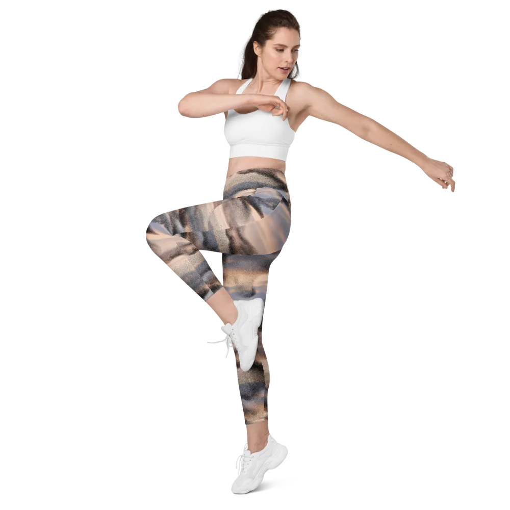 Cloudscape Nocturne on Leggings with Pockets — Left Front