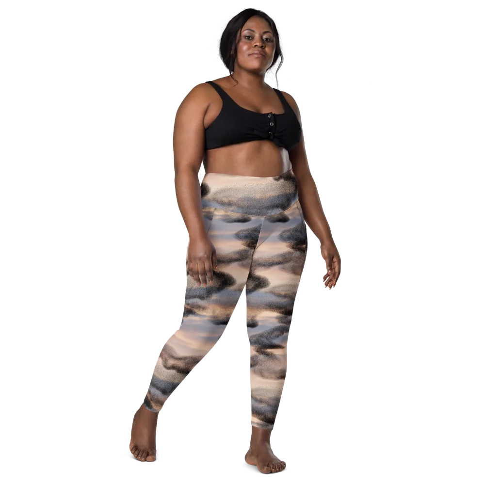 Cloudscape Nocturne on Leggings with Pockets — Front